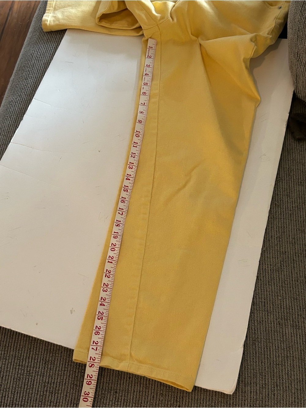 Ralph Lauren jeans co yellow denim jeans size 8 brown logo patch on back - Picture 7 of 7